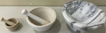 Porcelain And Ceramic Mortar And Pestle Grinding Bowl Collection