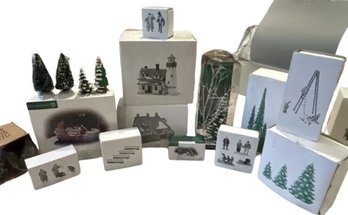 New-in-Box Buildings, Christmas, Boats, And People Scenes Decor