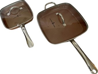 Copper Chef Square Skillets With Lids, 12 & 9.5