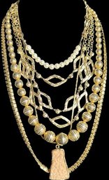 5 Gold Tone Necklaces