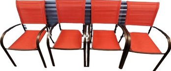 Set Of Outdoor Chairs Metal And Mesh. 22'x24'x36'