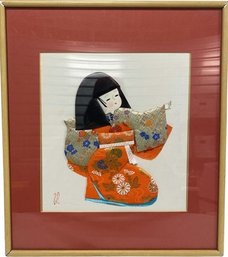 Framed Eastern Asian Artwork (14x16)