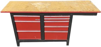 Seven Drawer Craftsman Workbench - Loaded With Tools (66.5Lx20.5Wx33.5H)