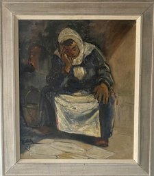 Framed Oil Painting Signed By Artist (24.75x28.5)