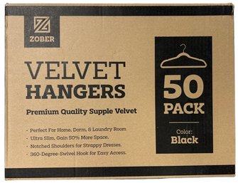 Zober Velvet Hangers- 50 Pack, NEW!