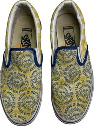 VANS, Ladies Or Mens Shoes. Yellow And Blue, 7.5 Mens, 9.0 Womens. 'Leave It Better Than You Found It.'