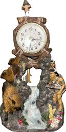 American Indian Themed Buffalo Hunt Clock With Swinging Arrow Pendulum From Jenkins Enterprises 12x6.5