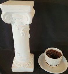 Greek Styled Column For Plant 10'x10'x28'. Pot 8'DIA X 7'H And Plate 14'DIA