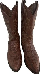 Tony Lama Caiman Leather Cowboy Boots, Mens Size 11