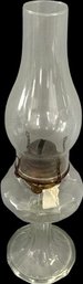 Clear Glass Oil Lamp- 17in Tall, Great Condition