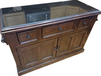 Mobile Kitchen Island With Push Through Drawers, Very Heavy, Must Bring Help To Move, 51x23x35H