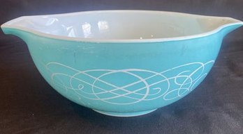 Blue Turquoise Scroll Pyrex Bowl 9