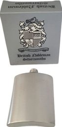 British Nobleman Silversmith Pewter 8oz. Flask 4'