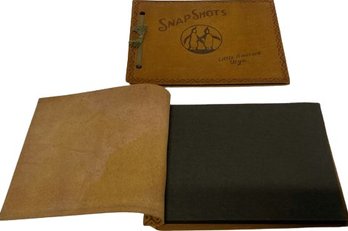 Vintage Photograph Album With Suede Leather Cover From Snap Shots (Blank Pages Inside)-6.5x5
