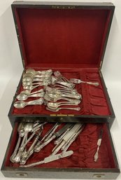 1895 Sterling Silverware Set With Storage Case, 8:4 Lb./oz (Utensils & Butter Knives Are Sterling Handled)