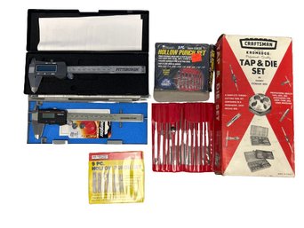 Craftsman Tap & Die Set, Hollow Punch Sets, & Digital Calipers