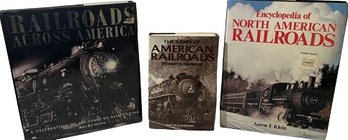 Collection Of Three American Railroad Themed Coffee Table Books.