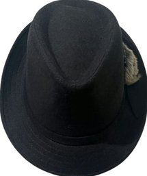 Stylish Hat By Magid Hats, Black Polyester & Wool Blend. Approximately Size 7 3/8