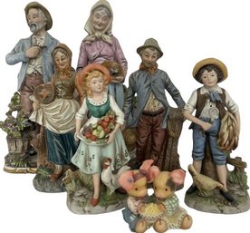 Lot Of Homco Vintage Co Farmer Figurines. 14Hx6Lx2W