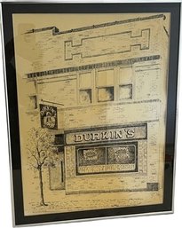 Framed Black & White Artwork Durkins Tavern 17x21