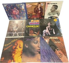 (9) Unopened Vinyl Records, Ruth Brown, Carmen Mcrae, Carlene Carter And Many More