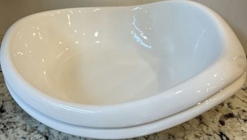 Ceramic White Serving Bowl Set (2)