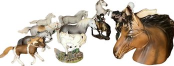 Horse Figurine Collection- Most Are Plastic, Seven Made By Schleich In Germany