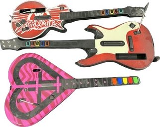 (3) Guitar Hero Toy Guitars