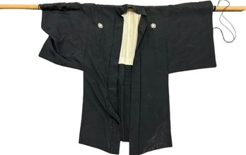 Black Silk Japanese Kimono - 38'