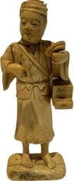 Chinese Carved Wooden Figurine - 7'H