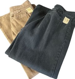 Frontier Clothing- 2 Pairs Mens Pants, Black, Tan, 36 Waist, 30 Inseam