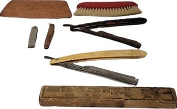 Antique Razors, Pocket Knives, And Comb