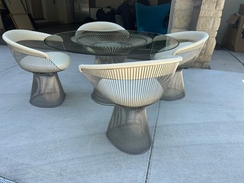 Platner Dining Table And Four Armchairs  By Warren Platner For Knoll. MSRP $16,500