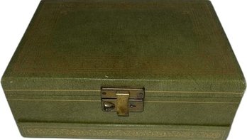 Vintage Green Sliding Drawer Jewelry Box