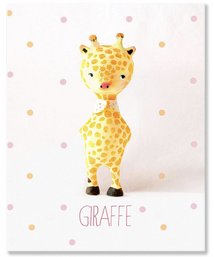 (NEW) Oopsy Daisy Fine Art For Kids Paper Mache Giraffe Girl Canvas Wall Art By Paola Zakimi, 14 X 18'