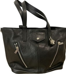 Alexander McQueen Padlock Biker Leather Tote BLACK