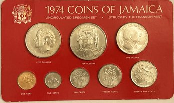 (8) 1974 Jamaica Dollar Coins