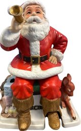 1993 Santa By Melody In Motion. Hand Made And Hand Painted Porcelain Figurine - 8x10x7