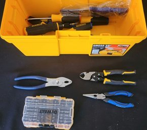 Tool Box , Pliers, Screwdrivers,  Bits.