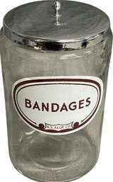 Vintage Bandages Glass Jar With Lid - 8' Height