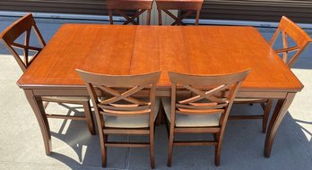 Dining Table And Chairs - Table (78x42x30) 6 Chairs (24x19x38.5)