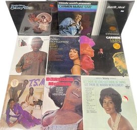 (9) Unopened Vinyl Records, Carmen Mcrae, Barbara Mcnair And Many More