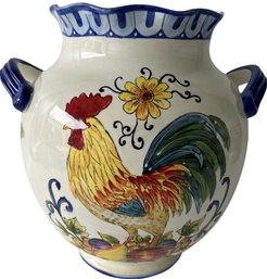 Rooster Themed Vase - 14.3' H