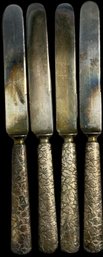 Antique Reed And Barton 1887 Arabesque Blunt Dinner Knives (4)