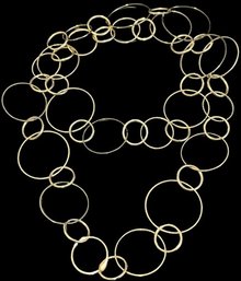 Costume Gold Ring Necklace - 19' Length