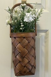 Hanging Basket With Faux Flowers (15in Tall)