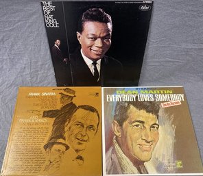 Classic Vinyl Records (3) Includes Frank Sinatra, Nat King Cole, And Dean Martin