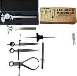 6 Pc. Technical Measuring Set & Stainless Steel Dial Caliper