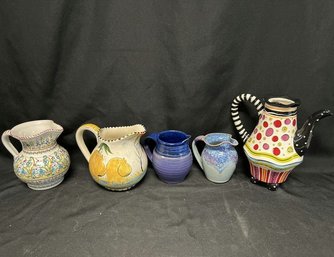 Decorative Ceramic Pitcher Collection (5)