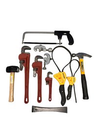 Pittsburgh Wrenches (8-18), Mastergrip Strap Wrench, Saw, Hammers & More